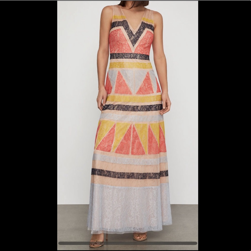 BCBGMaxAzria Color Block Gown